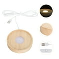 thumbnail image 3 of Weiweiguan LED Glowing Light Base Wooden Luminous Pedestal Creative Crystal Ball Stand, 3 of 6