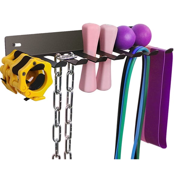 Gym Equipment Storage Rack Wall Mount Garage Storage Rack Heavy-Duty Garden Tool Storage Multi-Purpose Gym Rack Organizer for Workout Bands Jump Ropes Yoga Foam Roller Belts Fitness