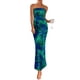 thumbnail image 1 of Vestido largo PRETTYGARDEN para mujer, ajustado sin tirantes, verde y floral, 1 of 9