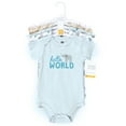 thumbnail image 2 of Hudson Baby Cotton Bodysuits, Hello World Safari, 3-6 Months, 2 of 3