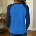 thumbnail image 7 of Tops for Women 3/4 Sleeve Women's Color Block Tops Casual Dressy Crew Neck Shirts Blouses Trendy Fall Loose Fit Outfits,M, 7 of 7
