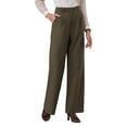 thumbnail image 4 of INSPIRE CHIC Women's Long Pant Wide Leg Work Casual High Waisted Trousers S Brown, 4 of 5