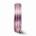 thumbnail image 3 of Titanium Triple Groove Pink Anodized & Pink Simulated Sapphire Ring (6mm) - Size 6, 3 of 5