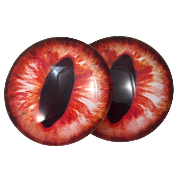 Red Orange Dragon or Cat Glass Eyes