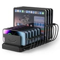 thumbnail image 1 of Charging Station for Multiple Devices, Cinlinso 60W 10 Port USB Fast Charging Station with Adjustable Dividers, Compatible with iPhone, iPad, Tablets and Cell Phone (Black), 1 of 7