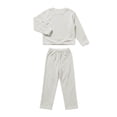 thumbnail image 5 of Two Piece Sets for Women Summer Outfits Women Fashion Casual Solid Color Round Neck Long Sleeved Long Pants Set for Home Keep Warm Comfortable Homewear White Free Size, 5 of 5