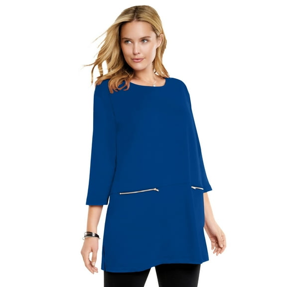 Woman Within Plus Size Zipper Pocket Tunic