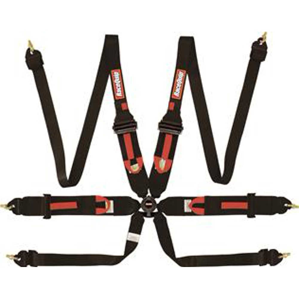 RACEQUIP/SAFEQUIP 854004 Seat Belts and Harnesses 6pt Harness Camlock P/U Lap Black HNR FIA