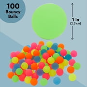 Juvale Bouncy Balls for Kids - Bulk Neon Rubber Bouncy Balls for Party Favors & Prizes - 100 Pack, 1 in (25mm) Multicolor