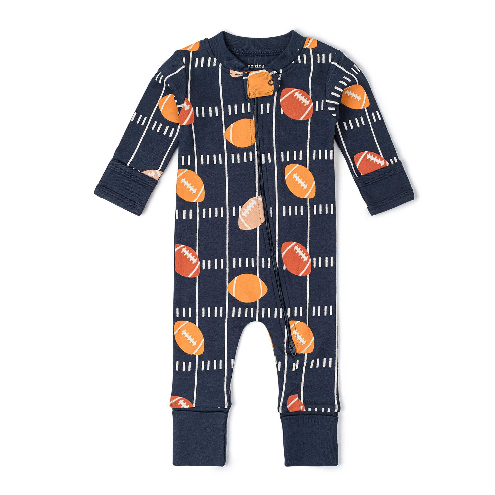 Monica + Andy Organic Cotton Gender Neutral Long Sleeve Baby One-Piece Pajama, Sizes Newborn - 24 Months
