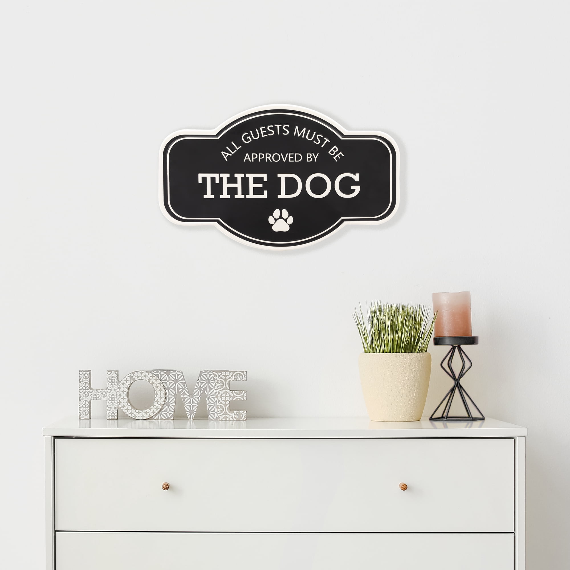 Northlight Approved by The Dog Metal Wall Sign - 13.75" - Black and White