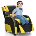 thumbnail image 4 of GVN Kids Youth PU Leather Gaming Sofa Recliner with Headrest and Footrest-Yellow, Bedroom Chair for Kids, 4 of 10