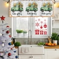 thumbnail image 6 of Hello Spring Valances for Windows, Decorative Rod Pocket Window Valance Curtains, Easter Flowers Green Truck Floral Orange Plaid Short Curtain Drapes for Kitchen/Living Room, 2 Panels, 42" W x 12" L, 6 of 8