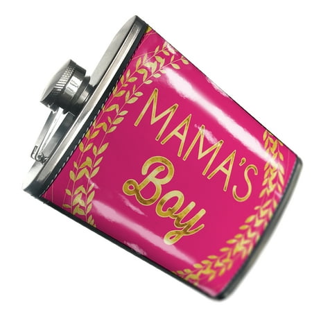 

NEONBLOND Flask Mama s Boy Mother s Day Hot Pink and Gold Leaf Circle