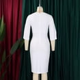 thumbnail image 5 of AURA Plus Size Women High Waist Pleated Pencil Midi Dress Elegant Office Commuter Style, 5 of 10