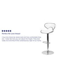 thumbnail image 5 of BizChair 2 Pack Contemporary Cozy Mid-Back White Vinyl Adjustable Height Barstool with Chrome Base, 5 of 14