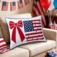 thumbnail image 4 of Funda de Cojín Patriótica con Diseño de Lazo y Bandera – Funda de Almohada Lumbar Decorativa para El Día de La Independencia, Decoración Del Hogar y Uso Festivo En Interiores y Exteriores., 4 of 6