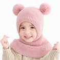 thumbnail image 5 of Karoyedx Todders Winter Hats Toddler Baby Winter Hat Knitted Thick Warm Thermal Windproof Ski Cycling Earflap Hood Skull Caps Kids Scarf Hat Black Size,One Size, 5 of 5
