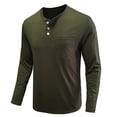 thumbnail image 4 of Siilsaa Mens Shirts Mens Fashion Casual Sports Fitness Outdoor Curved Hem Solid Color Round Neck T Shirt Long Sleeve Top Green,S, 4 of 5