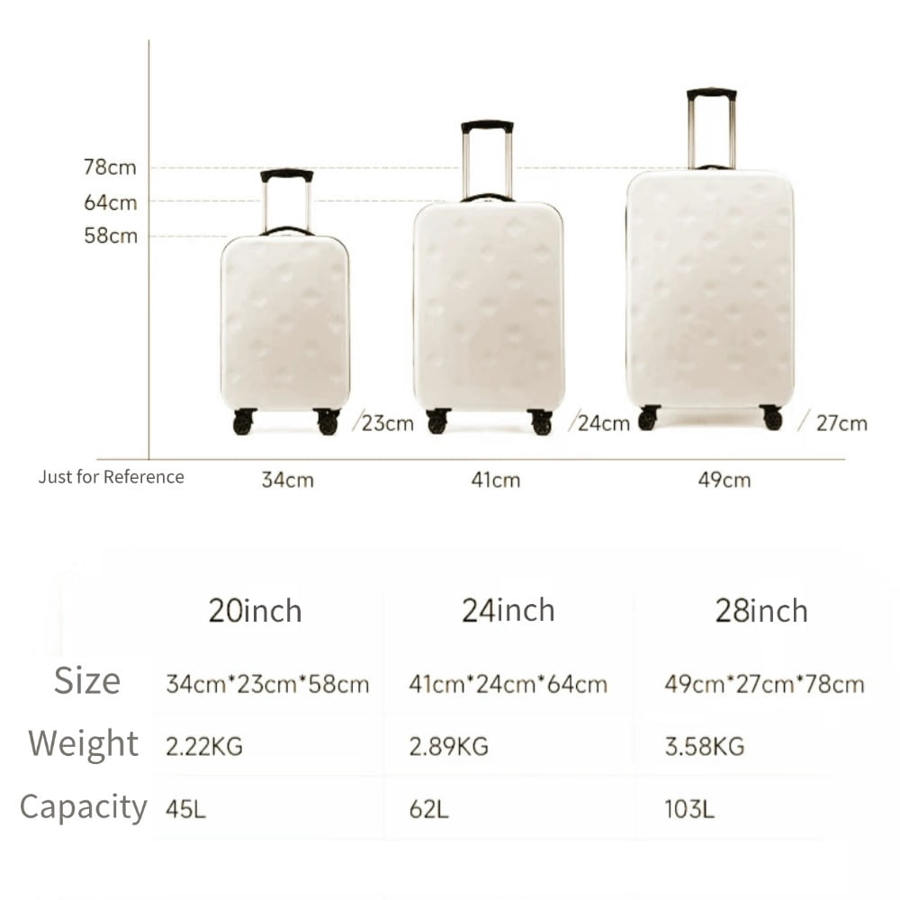 20 - inch White Carry - on Luggage Expandable Large Capacity for Travel