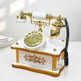 thumbnail image 3 of Retro Rotary Phone Music Box – Vintage Telephone Shaped Jewelry Box with Drawer & Dial Mechanism, Cute Antique Decor for Shelf, Unique Gift for Women, 3 of 5