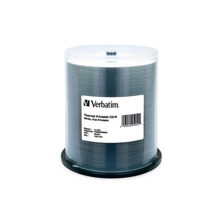 UPC: 0023942952541 | Verbatim CD-R 700MB 52X White Thermal Printable  Hub Printable – 100pk Spindle