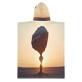 thumbnail image 2 of Kid Hooded Beach Towel Bath Poncho Towels Soft Absorbent Quick Dry for Boy Girl Desert Stone Landscape S, 2 of 7