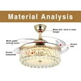 thumbnail image 5 of Datingday Crystal Ceiling Fans with Lights,42" Chandelier Ceiling Fan Light Invisible Blade Crystal LED With Remote Control, 5 of 10
