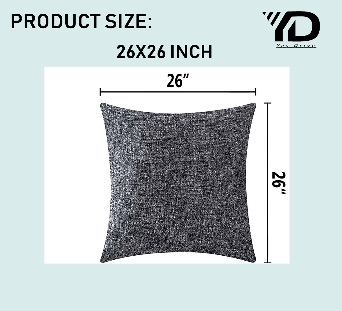 Pillow Covers Striped Chenille Velvet Plush Large Square Pillow Cases 2 Pieces