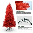 thumbnail image 6 of Resenkos 5FT Red PVC Christmas Tree - 624 Tips, Hinged Branches, Stable Metal Stand, Bold Holiday Decor, Red, 6 of 6