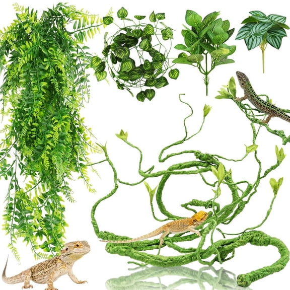 Reptile Jungle Vines Flexible Bend-A-Branch, Reptile Climbing Branches, Chameleon Flexible Vine Decor,Terrarium Plants Decoration Accessories for Lizard Gecko Frog Snake761432611614
