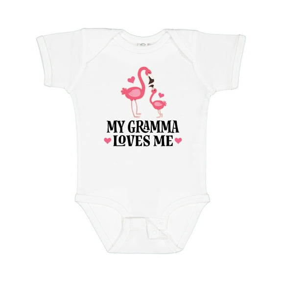 Inktastic Gramma Loves Me Girl Flamingo Girls Baby Bodysuit