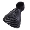 thumbnail image 1 of Unisex Solid Color Hot Stamping Pinstrip Knit Hat Warm Fashion Cotton Hat, 1 of 2