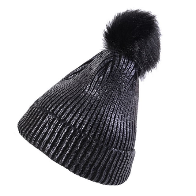 Unisex Solid Color Hot Stamping Pinstrip Knit Hat Warm Fashion Cotton Hat