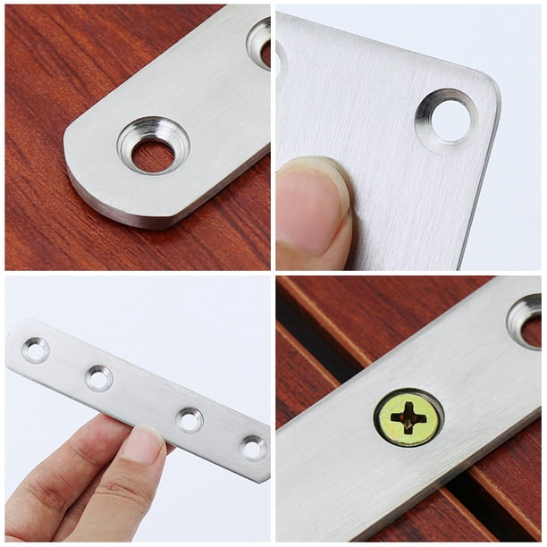 Código de ángulo de pieza recta de acero inoxidable, conector de muebles plano y recto de múltiples especificaciones, código de ángulo de una palabra