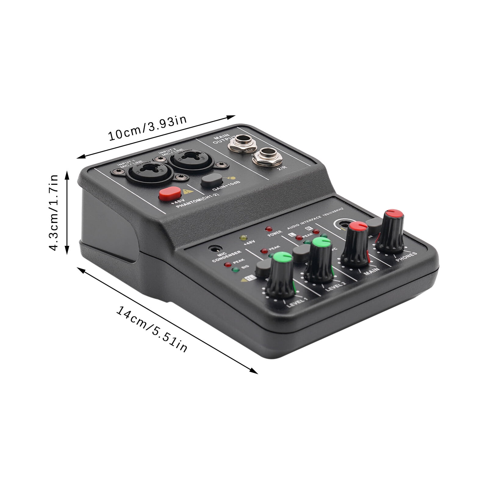 Mini 2-channel Audio DJ Mixer Console, Professional DJ Audio Mixer, 2-Channel DJ Controller Sound Mixer