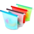 thumbnail image 1 of Ensemble de 4 Sacs de Rangement Alimentaires Réutilisables en Silicone, Hermétiques et Étanches, 1 of 5