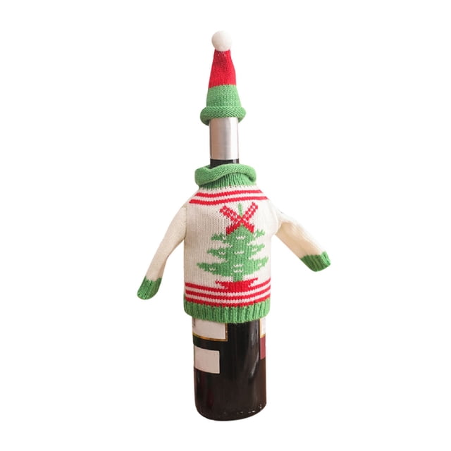 Tejido Creativo Cubierta Para Vino Navideña Cubierta Para Champán Navideña De Estilo Occidental