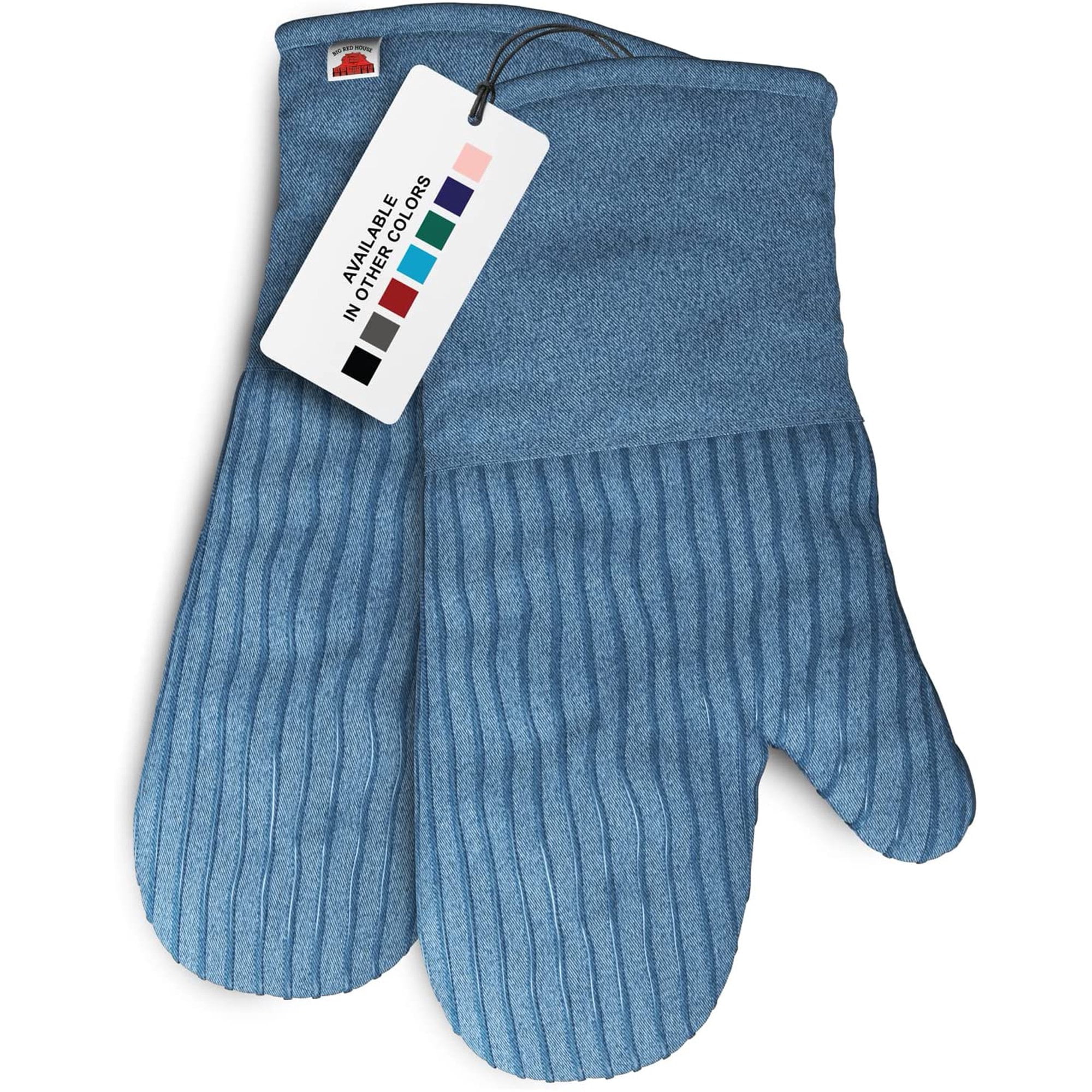 Hastings Home Silicone Oven Mitts - Extra Long Heat Resistant with Quilted  Lining - 1 Pair Blue by Hastings Home in the Kitchen Towels department at