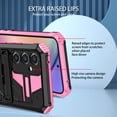 thumbnail image 4 of LHNUNP for Samsung Galaxy A02/M02 Case with Camera Cover, Built-in Kickstand & Belt Clip Holster Rugged Anti-Drop Shockproof Bumper Cover, Pink, 4 of 7