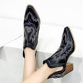 thumbnail image 3 of NECHOLOGY Botas Mujer Adulto Femenino Zapatos Botines para mujer Botas De Tamaño Con Borde De Invierno Botas De Punta Puntiaguda De Moda Botas De Tacón Grueso Para Mujer (Black, 9), 3 of 7