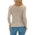 thumbnail image 5 of Long Sleeve Women's Casual Tulle Top Blouse Lightweight Knit Pullover Sweater, 5 of 6