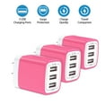 thumbnail image 2 of Charger Block,USB Wall Charger Adapter Plug,HopePow 5V/3.1A/3PACK Three Ports Wall Charger Block Fast Charging Block Android Phone Charger Block Brick for iPhone Wall Charger,Rose, 2 of 6