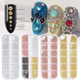 thumbnail image 3 of Graflsoa 12-Slot Nail Art Steel Beads Kit with 6 Sizes, Long Box Design, Model #02, 13cm Package, 3 of 7