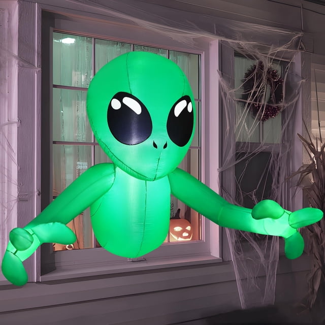 Joiedomi Decoración Inflable de Alienígena para Halloween de 137 cm con LED para Exterior