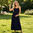 thumbnail image 4 of FchengtaiS Maternity Maxi Dress Sleeveless Cami Pregnancy Dresses Summer Casual Loose Maternity Clothes for Baby Shower, 4 of 6