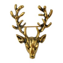 Gymnture christmas Delicate Deer Brooch Golden Lapel Pin Antique Animal Brooch Jewelry