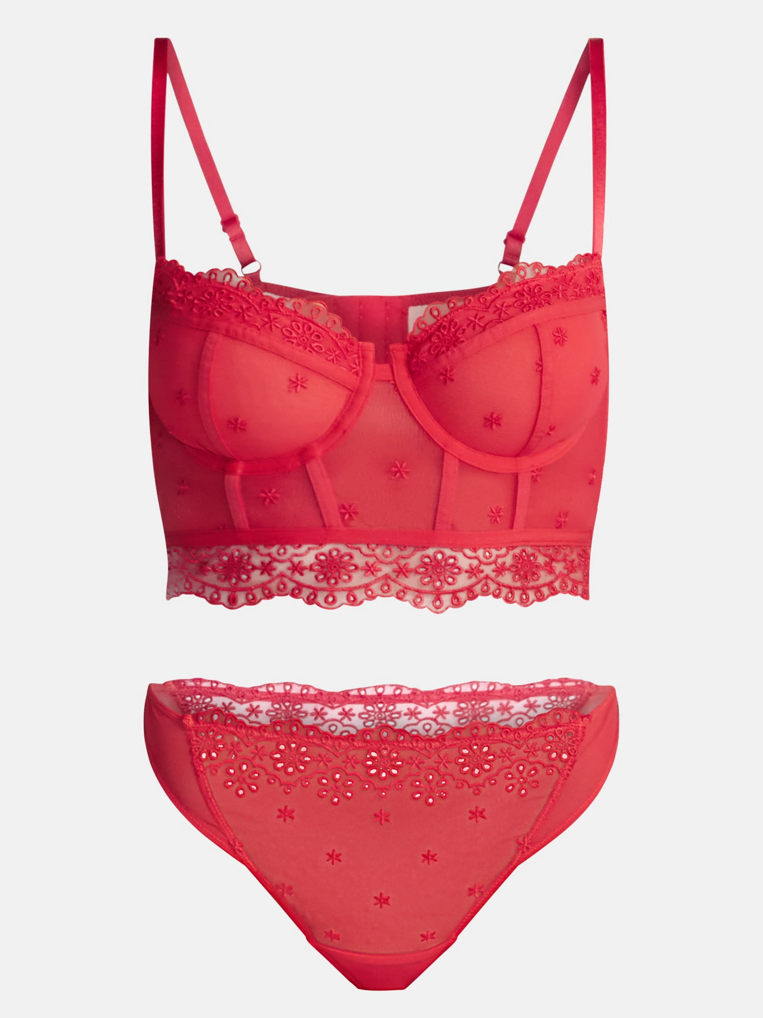 No Boundaries Women's Embroidery Lace Set, Sizes XS-XXXL