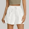 thumbnail image 2 of Casual Shorts for Women, Linen Shorts,Trendy Women's Summer Linen High Waist Shorts Casual Beach Loose Fit with Pockets for Everyday Style, 2 of 5