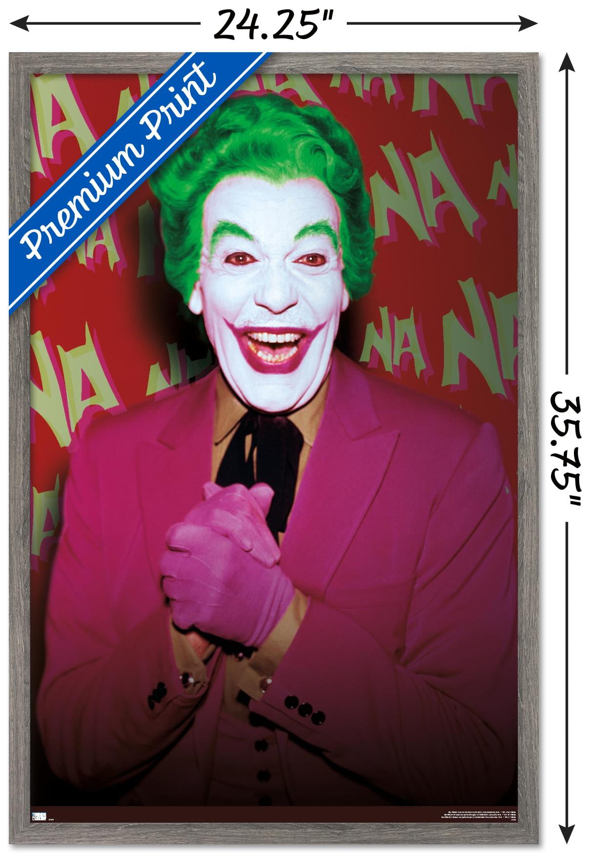 DC Comics - The Joker - Batman 1966 Wall Poster with Magnetic Frame,  